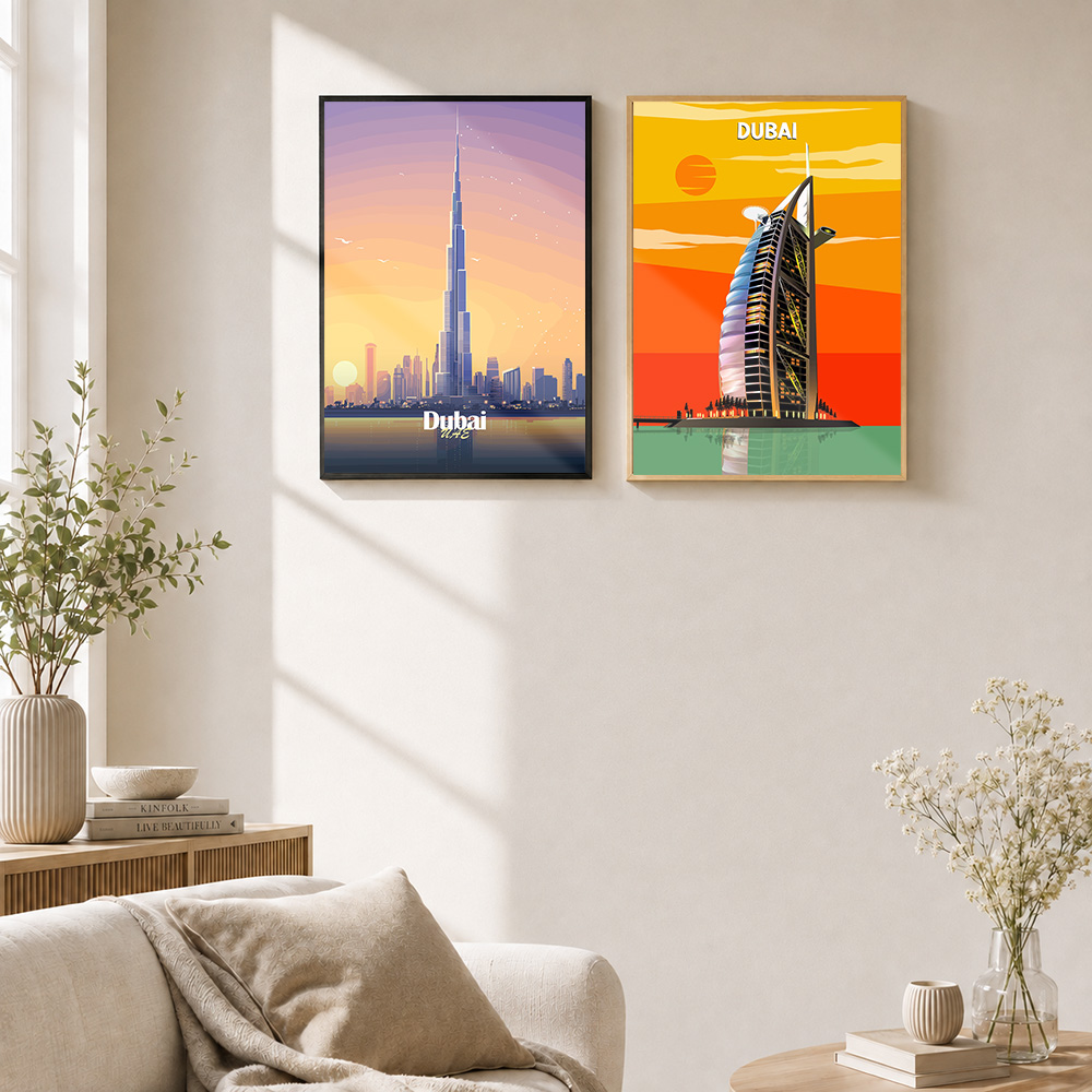 Dubai ／ UAE Framed Metal Print - Home Office Dubai ulasan dan harga