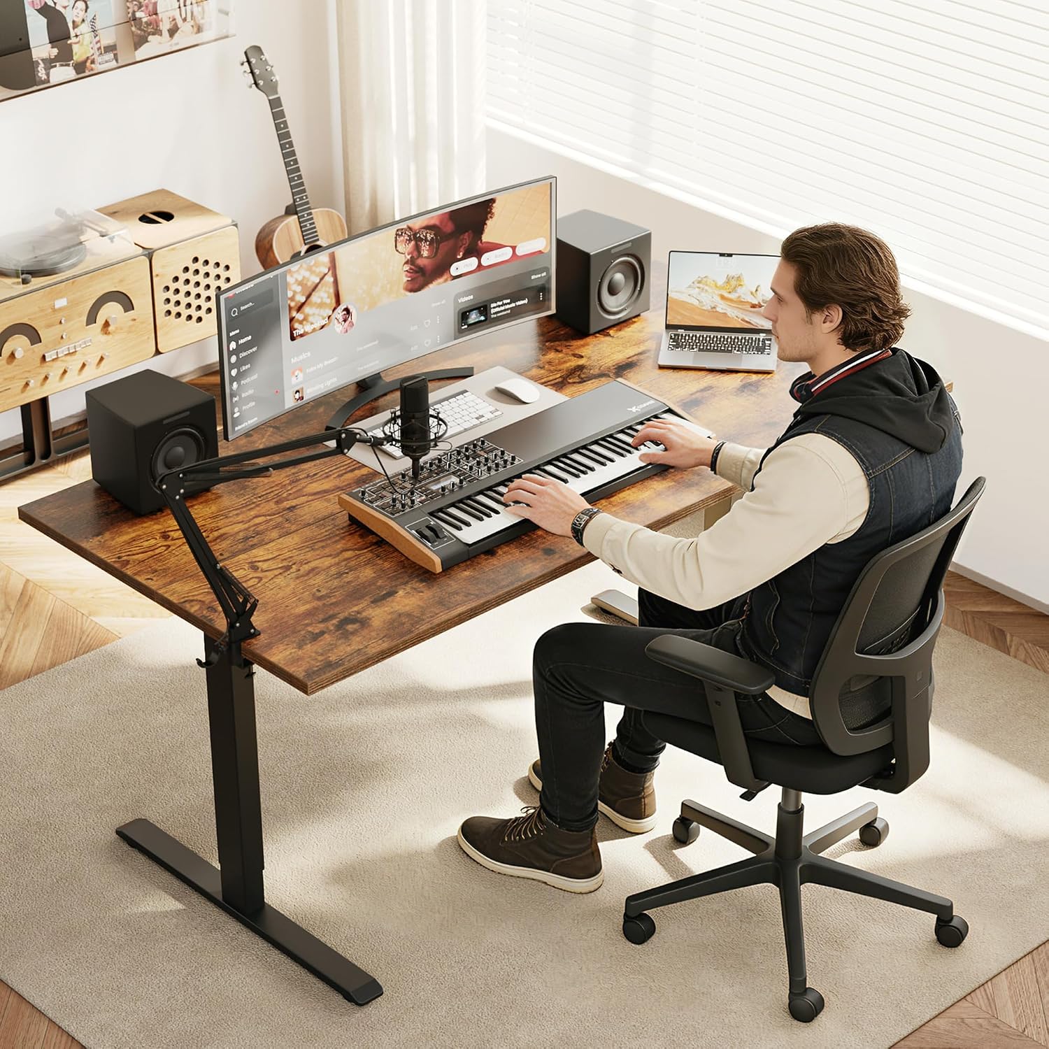 Electric Standing Desk, 55 x 2 - Home Office Work Table ulasan dan harga