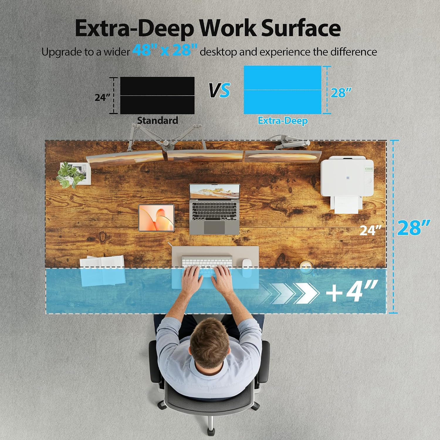 Electric Standing Desk, 55 x 2 - Home Office Work Table ulasan dan harga