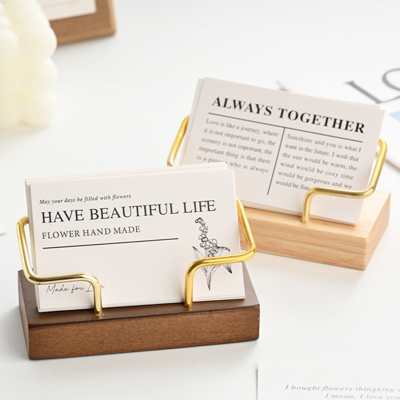 Wooden Business Card Holder Me - Document Holder Stand ulasan dan harga