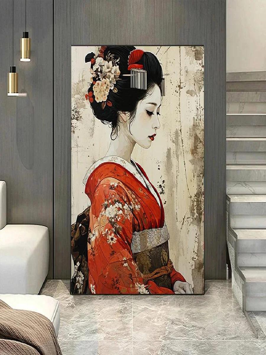 Elegant Kimono Geisha Canvas W - Home Office Room Inspiration ulasan dan harga