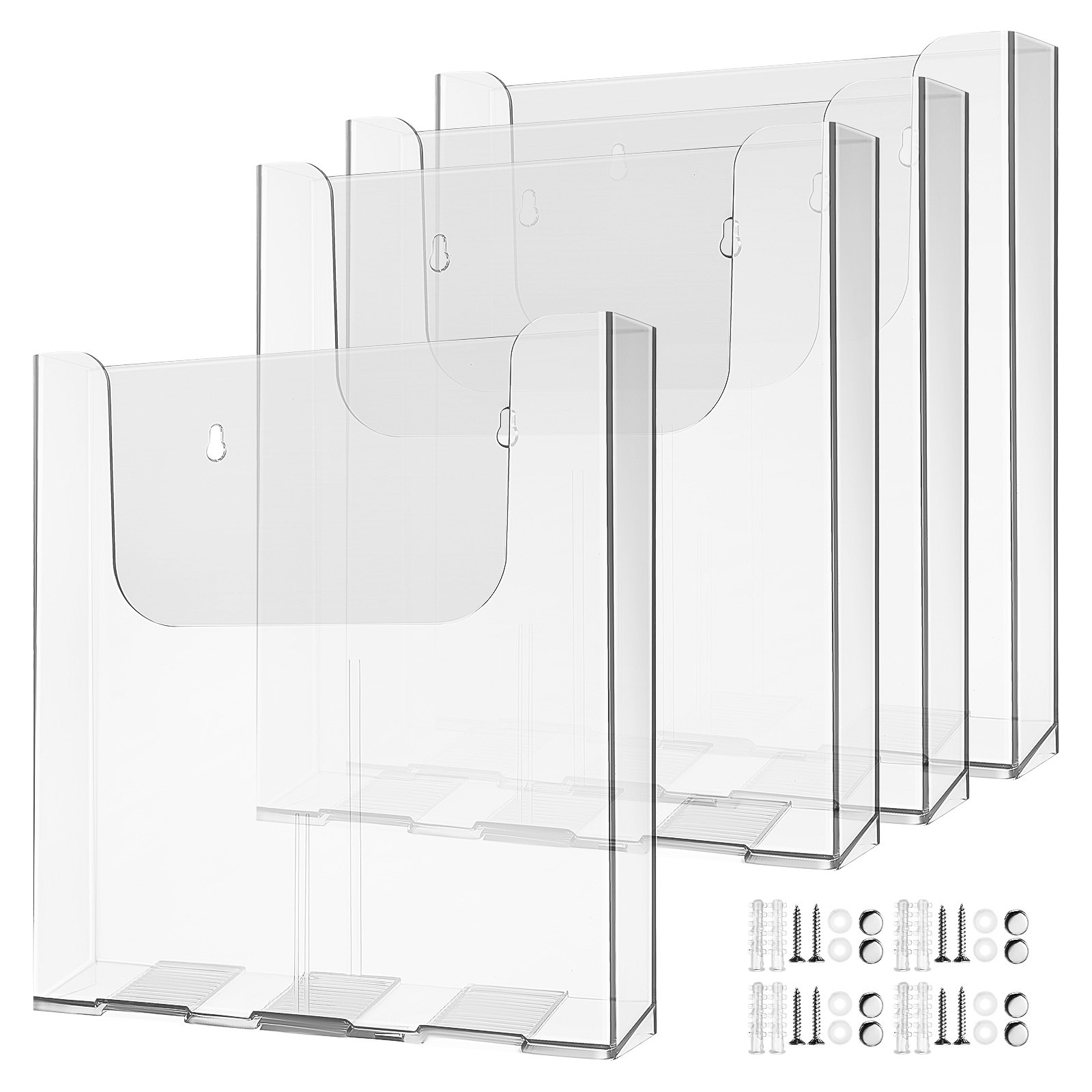 4Pcs Acrylic Wall Brochure Hol - Document Holder Stand ulasan dan harga