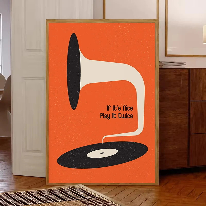 Mid Century Vinyl Record Canva - Home Office Or ulasan dan harga