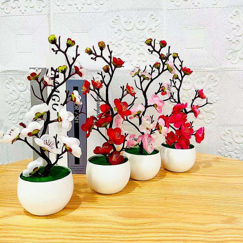 Simulation Plum Flower Pot Pla - Home Office Layout ulasan dan harga