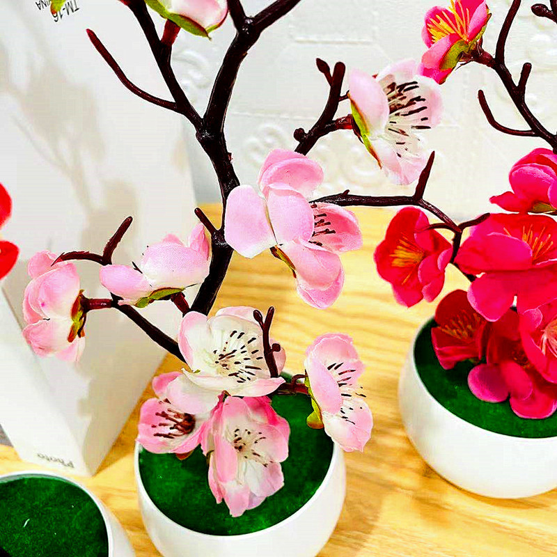 Simulation Plum Flower Pot Pla - Home Office Layout ulasan dan harga
