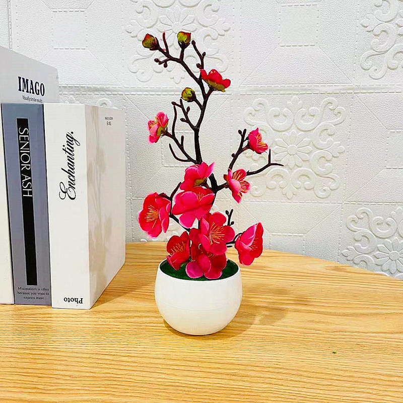 Simulation Plum Flower Pot Pla - Home Office Layout ulasan dan harga