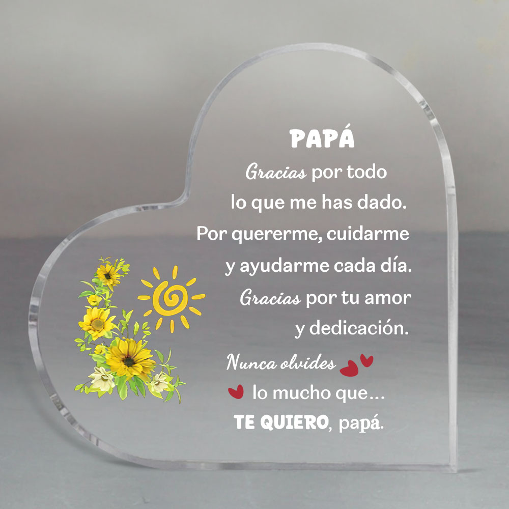 Spanish dad heart-shaped acryl - Home Office Logo ulasan dan harga