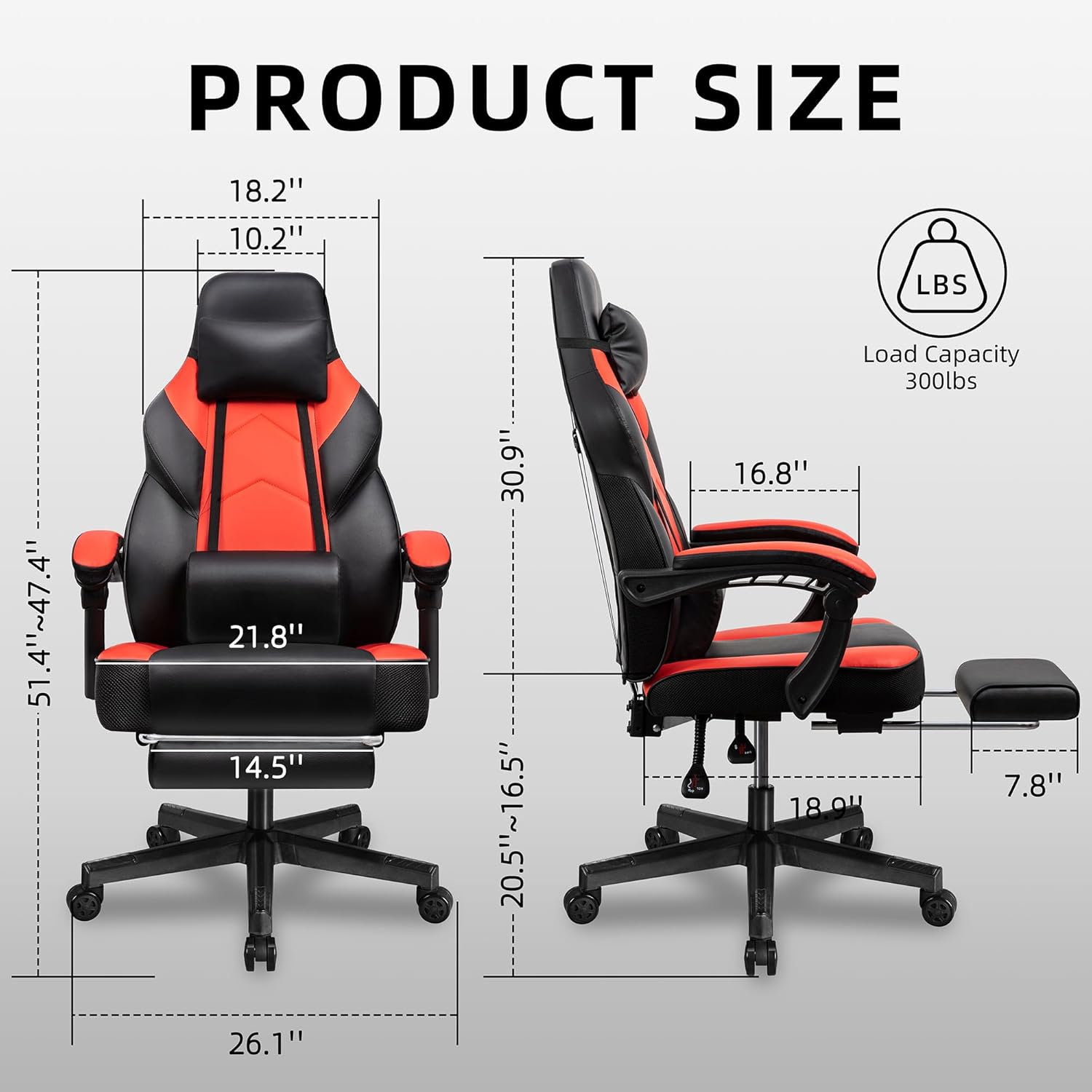 Gaming Chair with Footrest, Ma - Ergonomic Office Chair ulasan dan harga