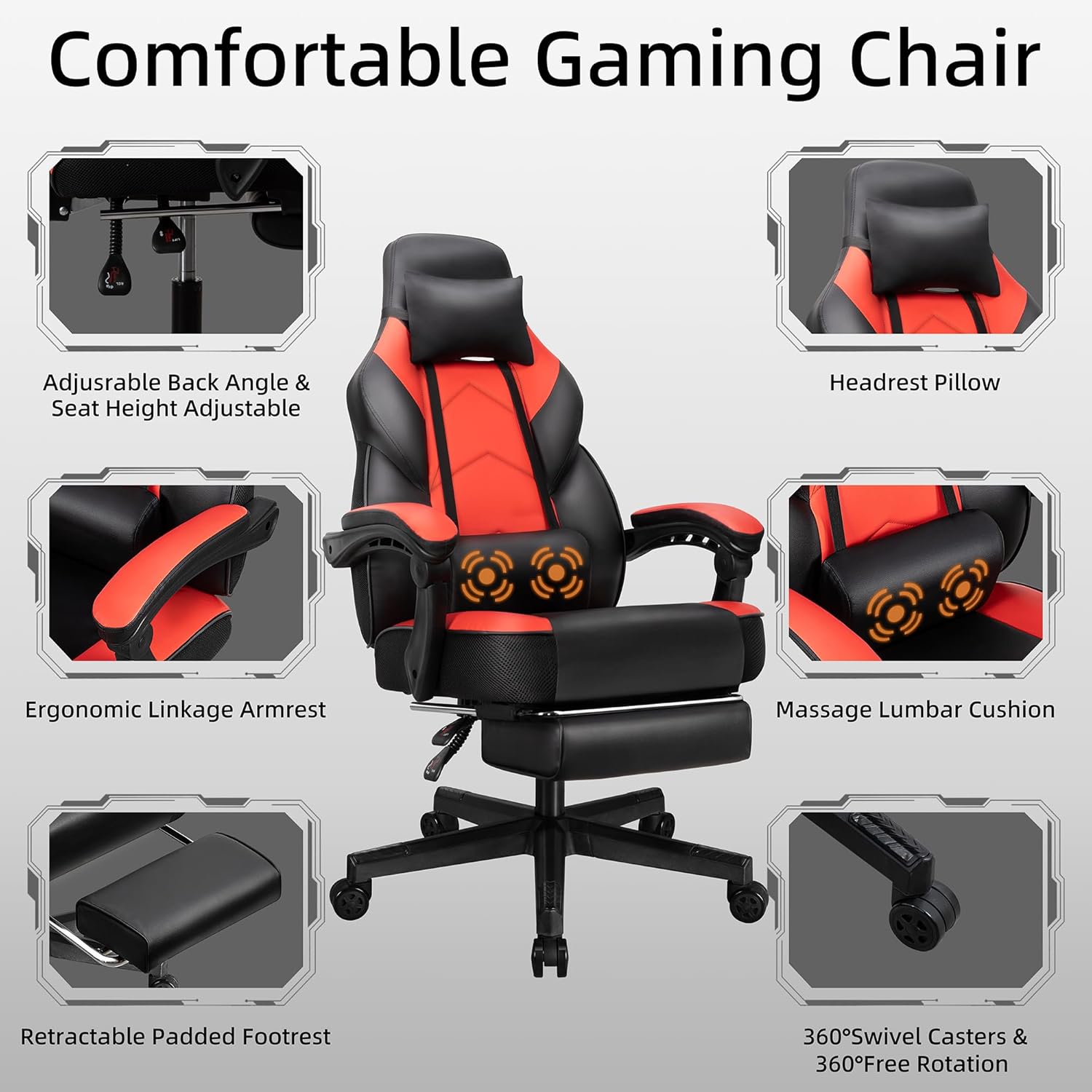 Gaming Chair with Footrest, Ma - Ergonomic Office Chair ulasan dan harga