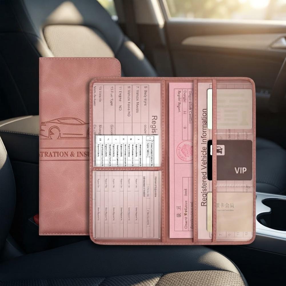 PU Leather Car Registration In - Document Holder Stand ulasan dan harga