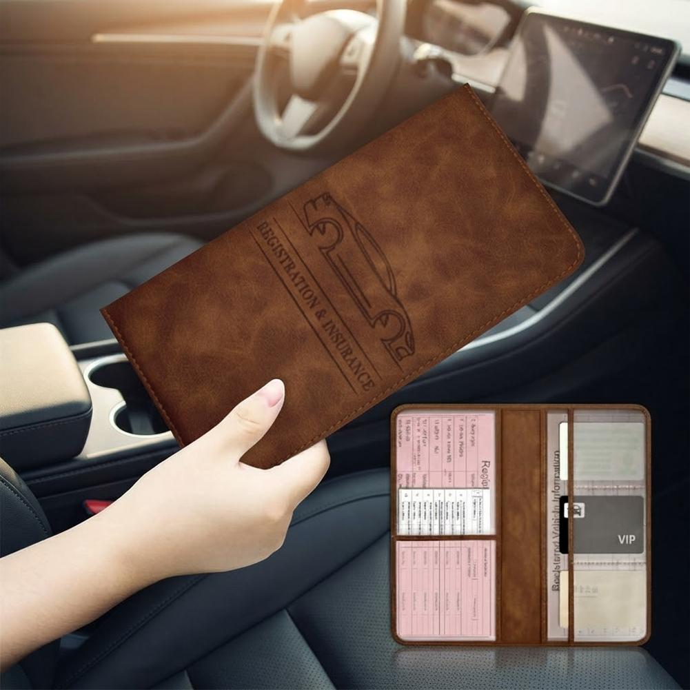 PU Leather Car Registration In - Document Holder Stand ulasan dan harga