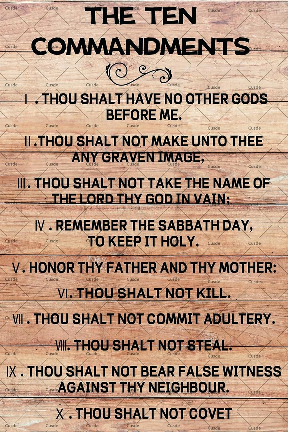 Cusde Ten Commandments Poster  - Home Office Room Inspiration ulasan dan harga